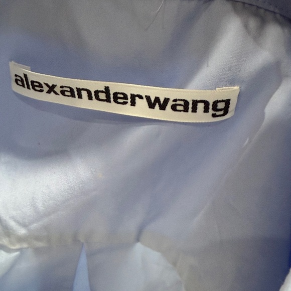 Alexander Wang Sky Blue Button-Down Shirt with Tie Detail - Picture 2 of 9
